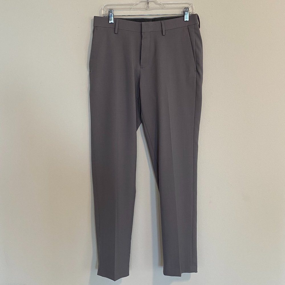 Gray Slim Fit Dress Pants - Haggar